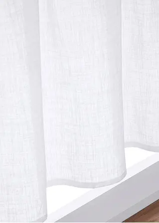 Bonprix Helle Küchengardine In Schlichter Leinen-Optik - Weiß Tunnelzug