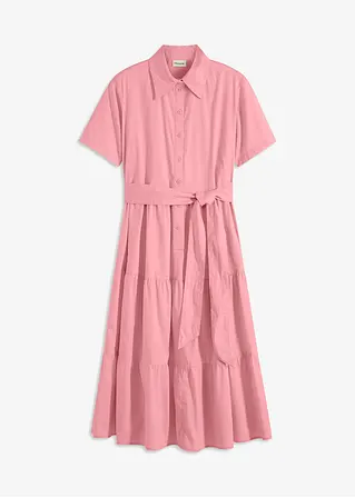 Bonprix Hemdblusenkleid Mit Bindeband Aufgesetzte Pattentaschen Und Volantsrock