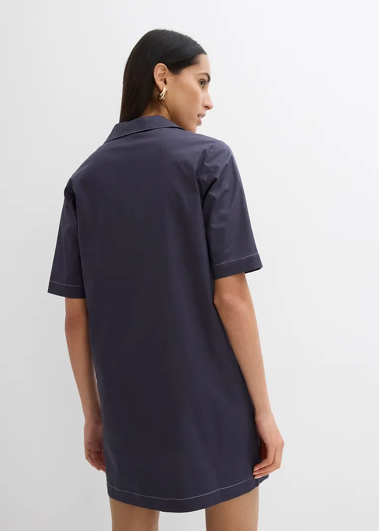 Bonprix Hemdblusenkleid Mit Offenem Kragen Und Eingriffstaschen Vorne