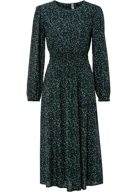 bonprix Herbstliches Midikleid aus nachhaltiger Viskose - schwarz - Damen