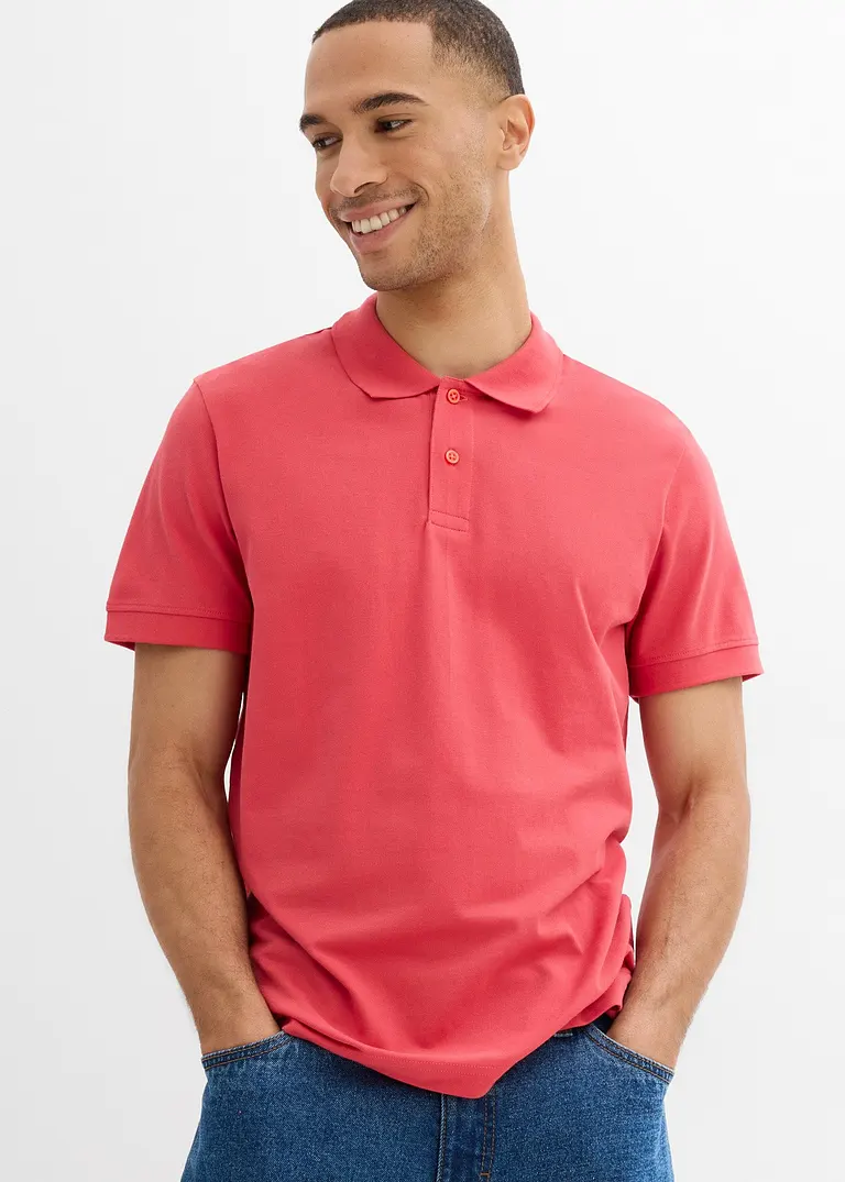 Bonprix Herren Basic Poloshirt Aus Hautfreundlicher Reiner Bio-Baumwolle