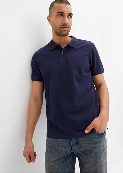 Bonprix Herren Basic Poloshirt Aus Hautfreundlicher Reiner Bio-Baumwolle