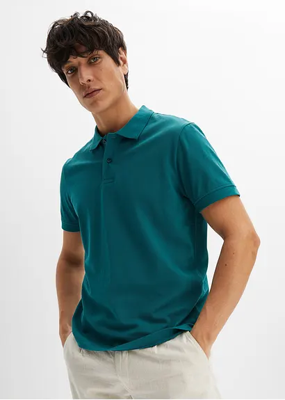 Bonprix Herren Basic Poloshirt Aus Hautfreundlicher Reiner Bio-Baumwolle