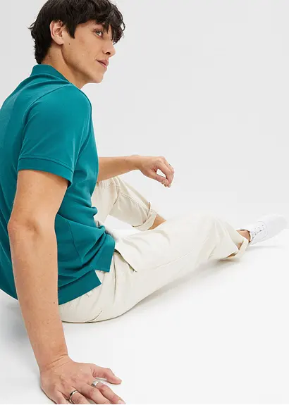 Bonprix Herren Basic Poloshirt Aus Hautfreundlicher Reiner Bio-Baumwolle