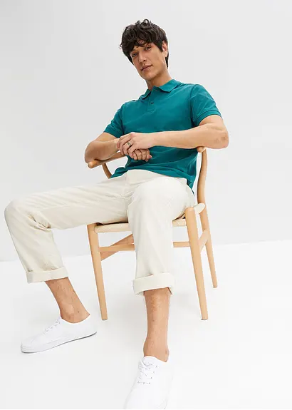 Bonprix Herren Basic Poloshirt Aus Hautfreundlicher Reiner Bio-Baumwolle