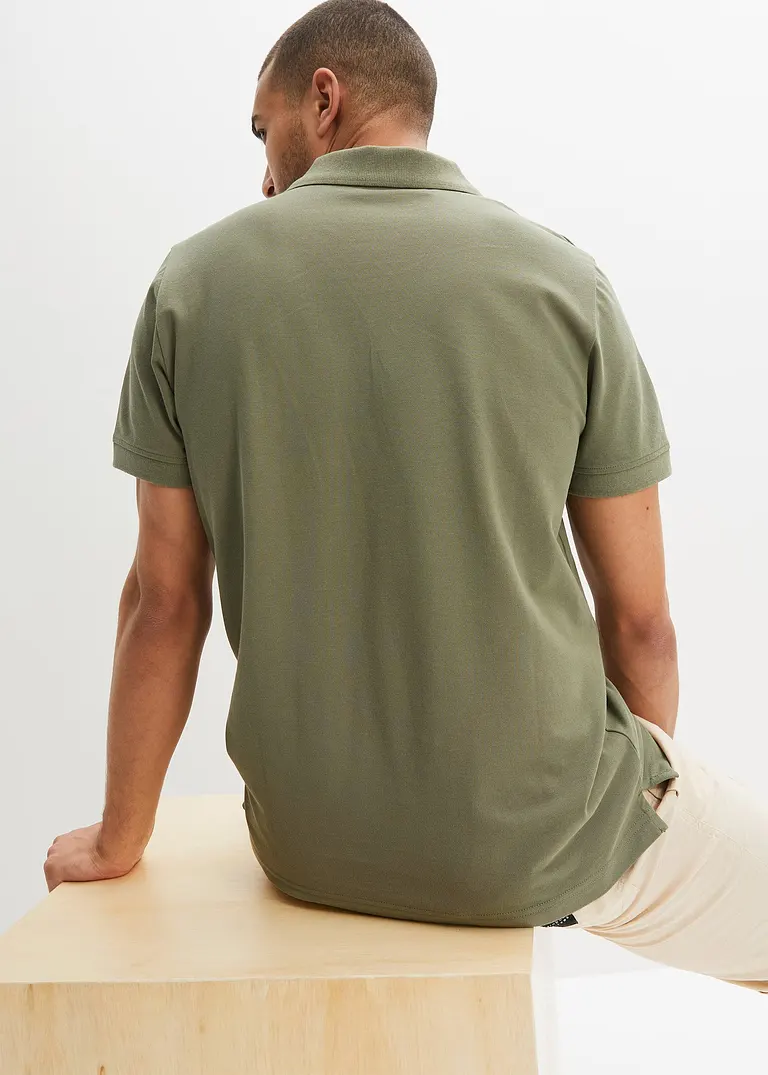 Bonprix Herren Basic Poloshirt Aus Hautfreundlicher Reiner Bio-Baumwolle