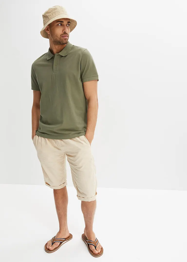 Bonprix Herren Basic Poloshirt Aus Hautfreundlicher Reiner Bio-Baumwolle