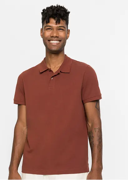 Bonprix Herren Basic Poloshirt Aus Hautfreundlicher Reiner Bio-Baumwolle