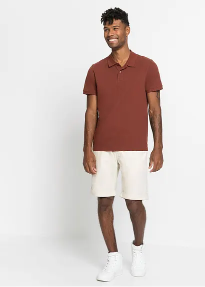 Bonprix Herren Basic Poloshirt Aus Hautfreundlicher Reiner Bio-Baumwolle