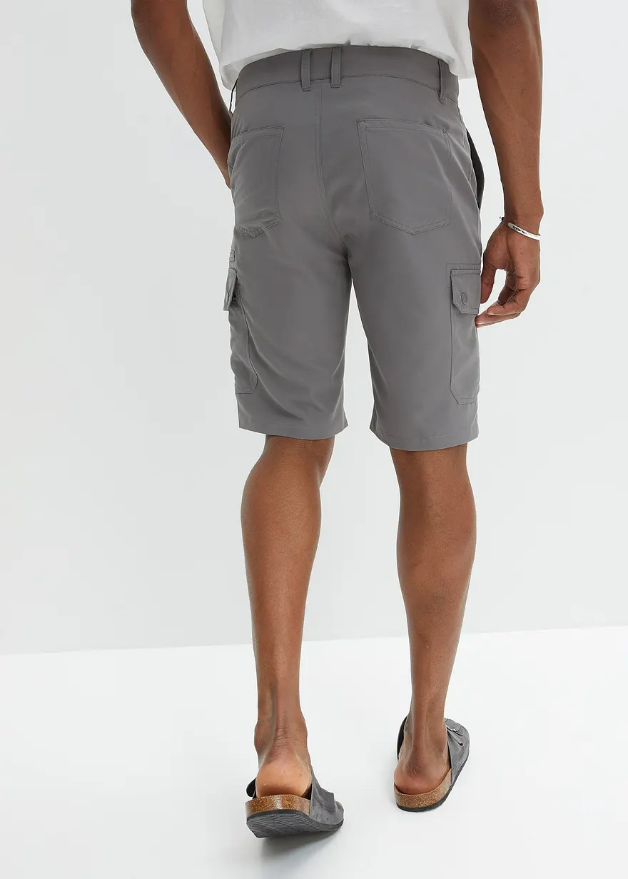 Bonprix Herren Mikrofaser Cargo-Bermuda Mit Komfortschnitt - Grau