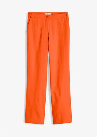 bonprix Hoch geschnittene Leinenhose mit elastischem Einsatz im Bund