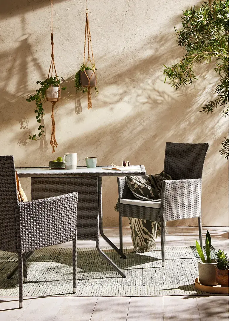 bonprix Hochwertig und modern: das 3-tlg. Balkonmöbel-Set - grau