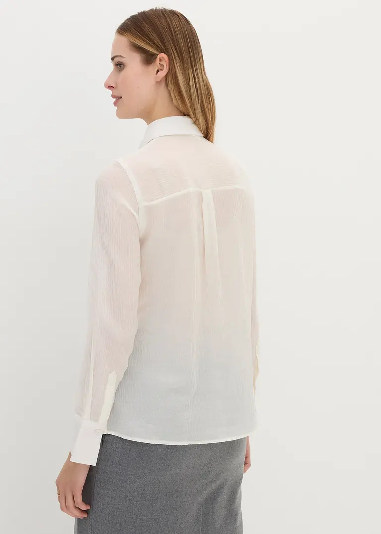 Bonprix Hochwertige Bluse Mit Abnehmbarer Schluppe Aus Einer Delikaten Woll-/Seidenmischung