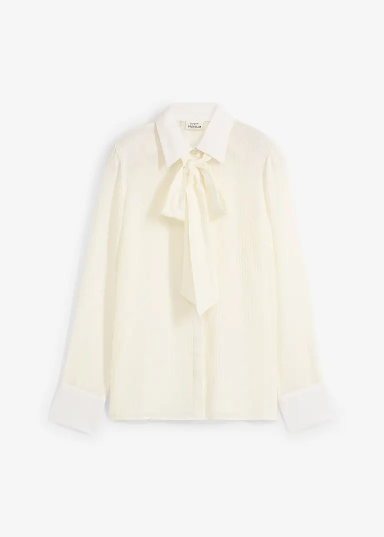 bonprix hochwertige Bluse mit abnehmbarer Schluppe aus einer delikaten Woll-/Seidenmischung