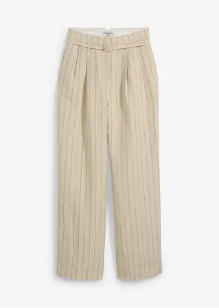 bonprix hochwertige Hose mit Gürtel (2-tlg.Set) aus reinem Leinen - Damen