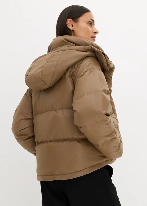 Bonprix Hochwertige Jacke Mit Echter Daunenfüllung Eingriffstaschen Mit Weichem Fleece Abnehmbarer Kapuze Und Wasserabweisenden Finish