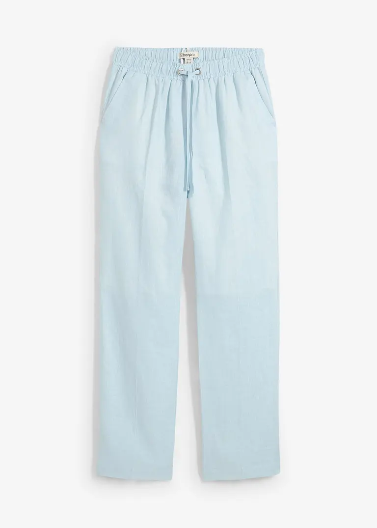bonprix hochwertige weite Hose aus reinem Leinen - blau - Damen