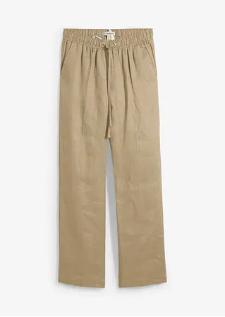 bonprix hochwertige weite Hose aus reinem Leinen - grün - Damen