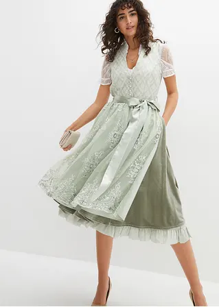 Bonprix Hochwertiges Dirndl Aus Edlem Jacquard Mit Dekorativer Knopfleiste Und Hübscher Stickerei
