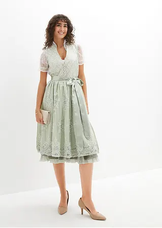 Bonprix Hochwertiges Dirndl Aus Edlem Jacquard Mit Dekorativer Knopfleiste Und Hübscher Stickerei