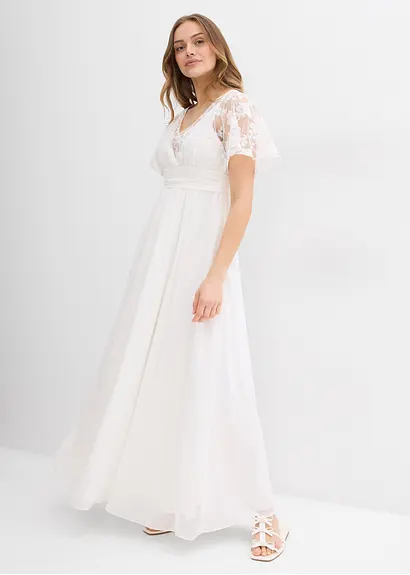Bonprix Hochzeitskleid Aus Spitze Und Chiffon Für Die Schwangerschaft Und Danach