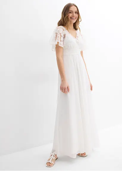 Bonprix Hochzeitskleid Aus Spitze Und Chiffon Für Die Schwangerschaft Und Danach