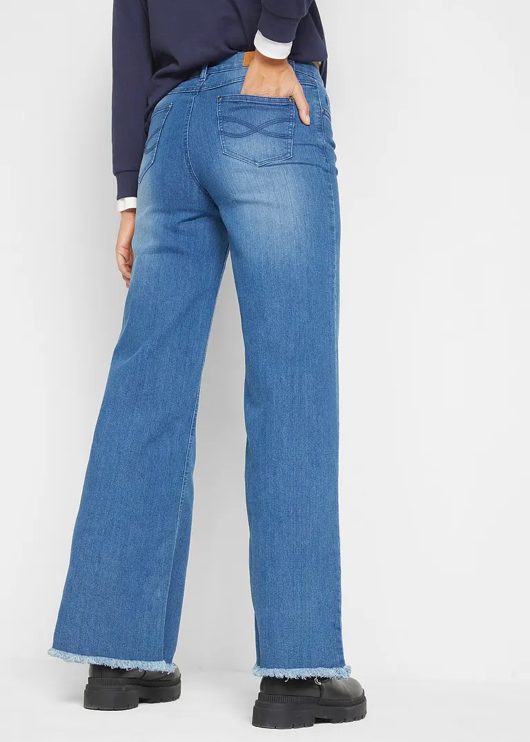 Bonprix Hohe Loose-Fit Jeans Mit Stretch - Blau Regular