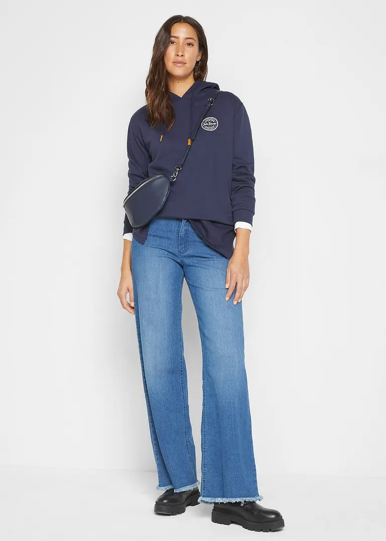 Bonprix Hohe Loose-Fit Jeans Mit Stretch - Blau Regular
