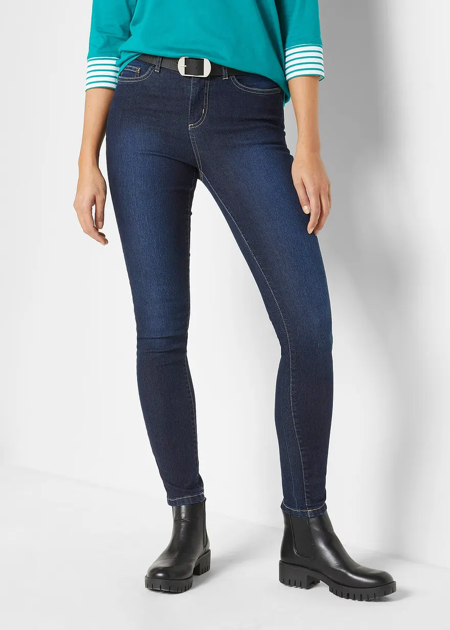 Bonprix Hohe Skinny-Jeans Mit Stretch - Blau Regular - Damen