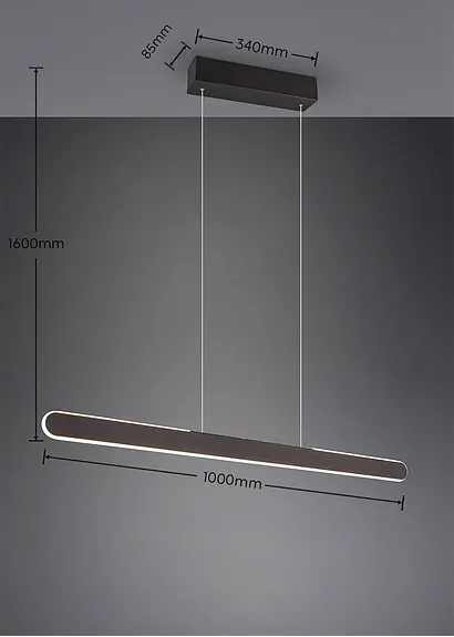 Bonprix Höhenverstellbare Pendelleuchte Mit Touch-Steuerung - Schwarz