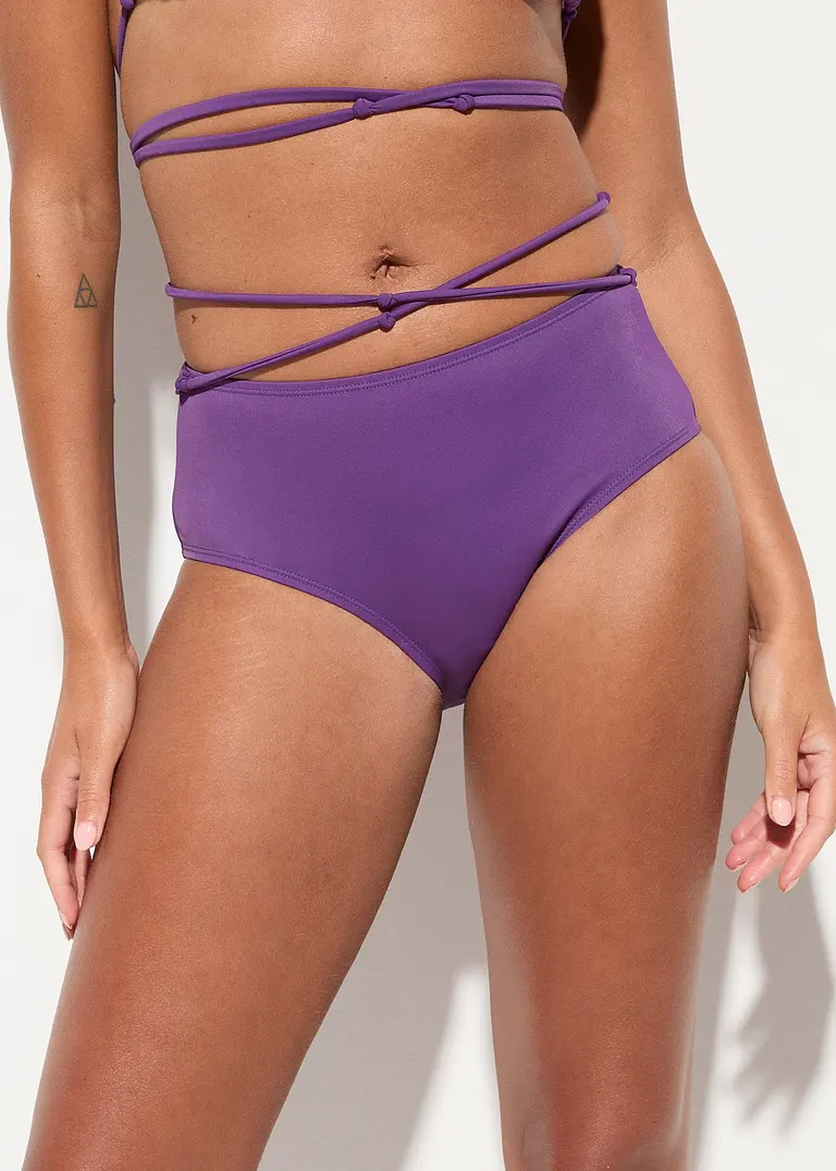 Bonprix Höher Geschnittene Bikinihose Mit Tollen Details - Lila