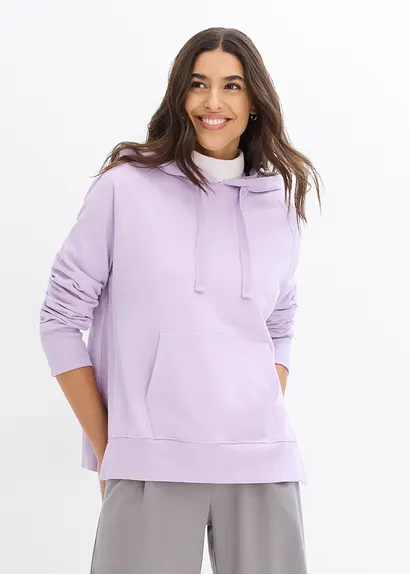 Bonprix Hoodie Mit Raffinierten Seitenschlitzen - Lila - Damen