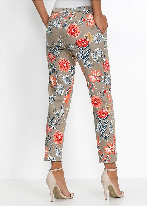 Bonprix Hübsche 7/8-Stretch-Hose Mit Modischem Allover-Druck - Braun