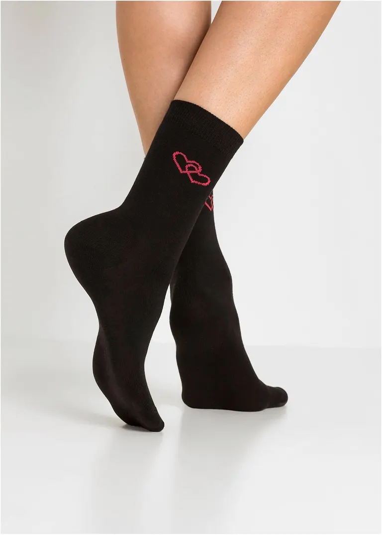 Bonprix Hübsche Socken Bio Baumwolle (6er Pack) - Schwarz Gemustert