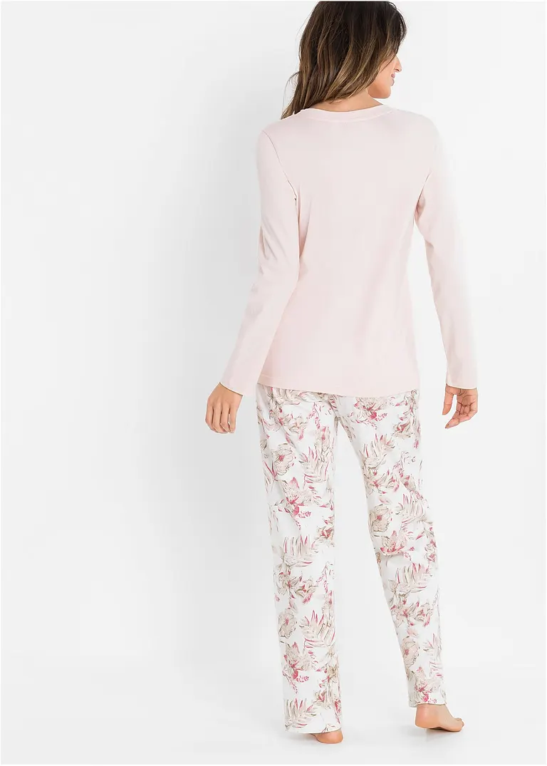 Bonprix Hübscher Pyjama Mit V-Ausschnitt - Magnolie Geblümt