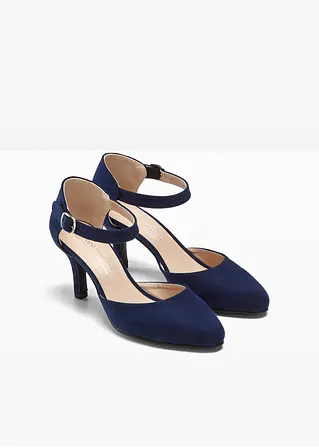 Bonprix Hübscher Spangenpumps In Velourslederoptik - Blau