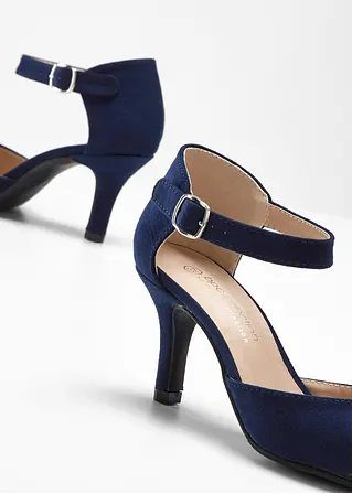 Bonprix Hübscher Spangenpumps In Velourslederoptik - Blau