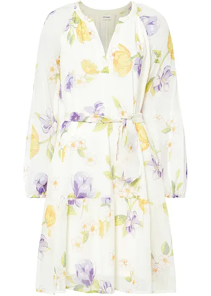 bonprix hübsches Kleid mit Bindeband - weiß regular - Damen