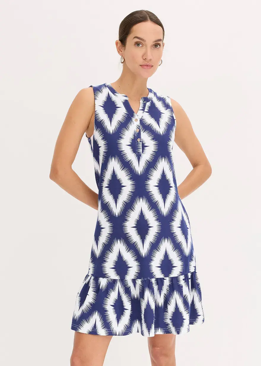 Bonprix Hübsches Kleid Mit Volant Am Saum - Blau - Damen