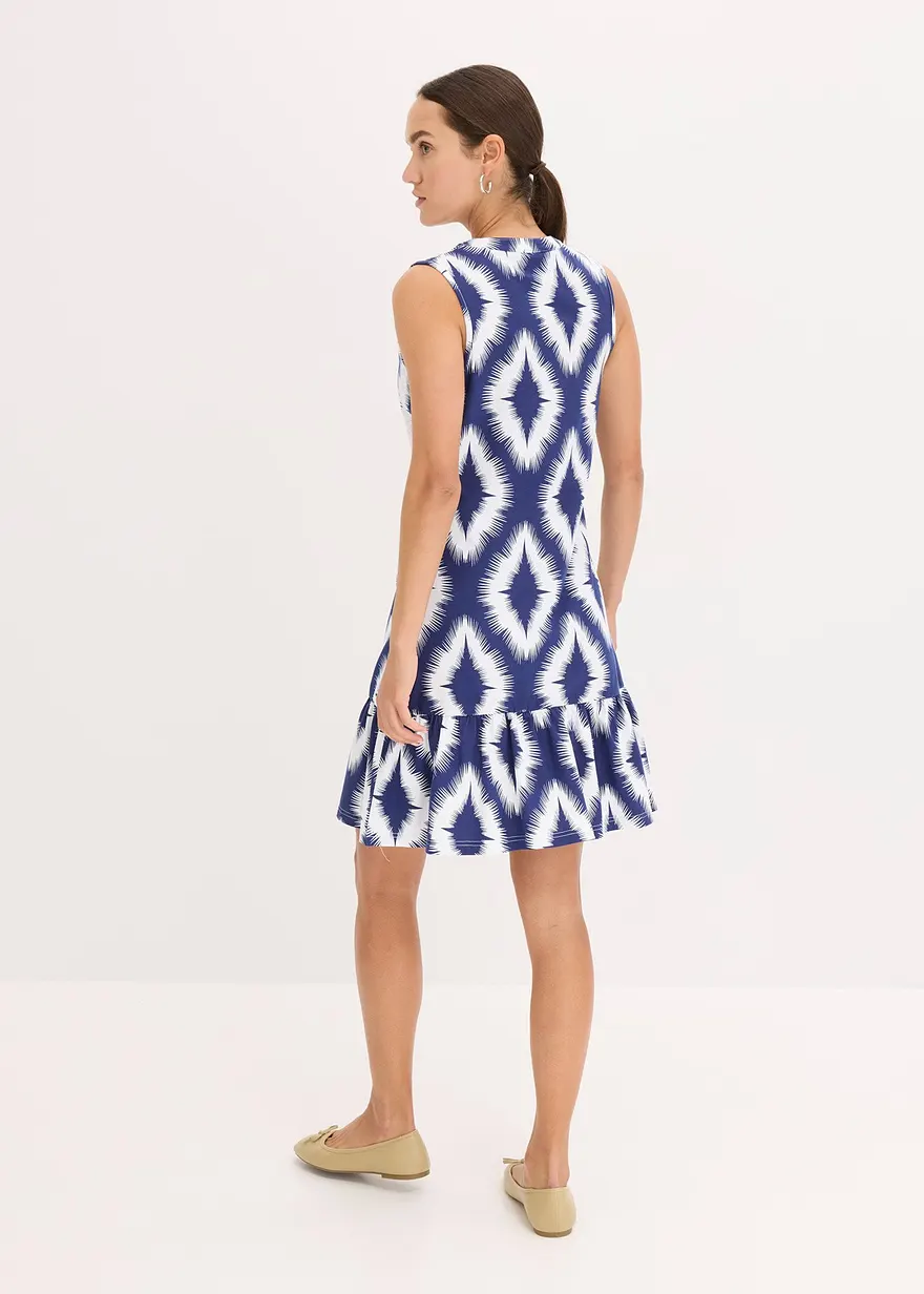 Bonprix Hübsches Kleid Mit Volant Am Saum - Blau - Damen