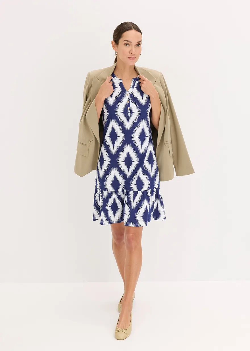 Bonprix Hübsches Kleid Mit Volant Am Saum - Blau - Damen