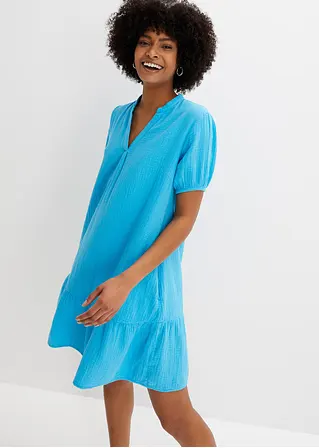 Bonprix Hübsches Musselin-Kleid Mit Volant. - Blau - Damen