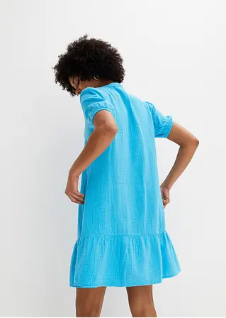 Bonprix Hübsches Musselin-Kleid Mit Volant. - Blau - Damen
