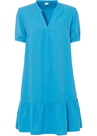 bonprix Hübsches Musselin-Kleid mit Volant. - blau - Damen
