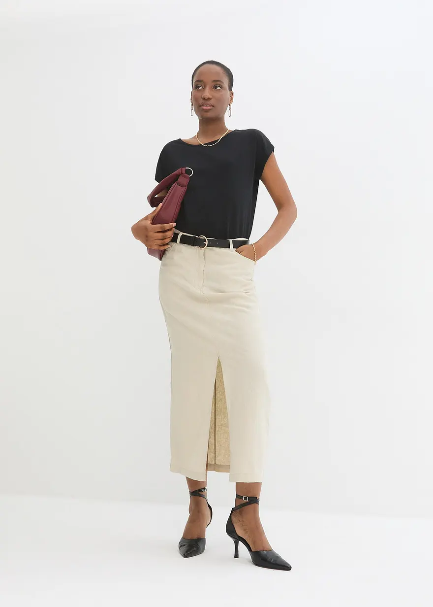 Bonprix Hübsches Shirt Mit Flügelärmeln - Schwarz - Damen