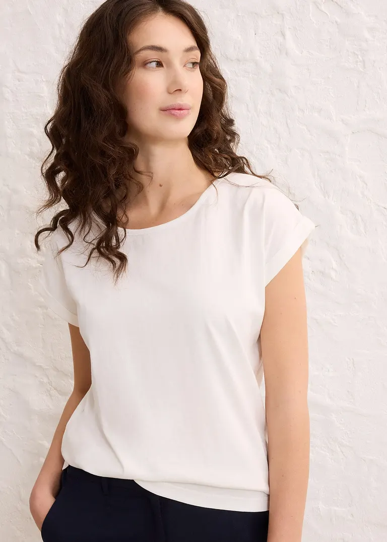 Bonprix Hübsches Shirt Mit Flügelärmeln - Weiß - Damen