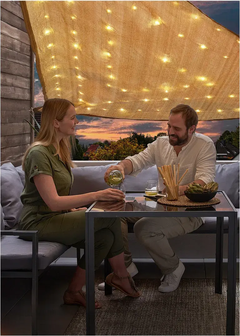 Bonprix Idealer Schattenspender Mit Romantischer Beleuchtung - Beige