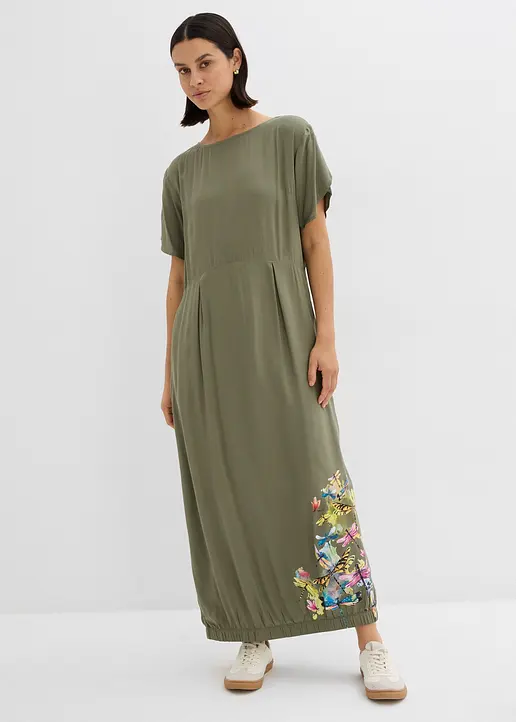 Bonprix Individuelles Kleid Mit Besonderer O-Passform Und Libellen-Print