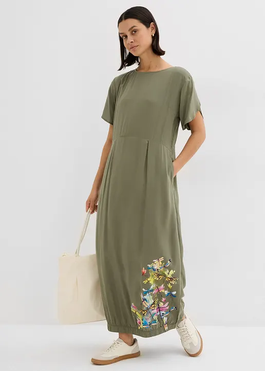 Bonprix Individuelles Kleid Mit Besonderer O-Passform Und Libellen-Print