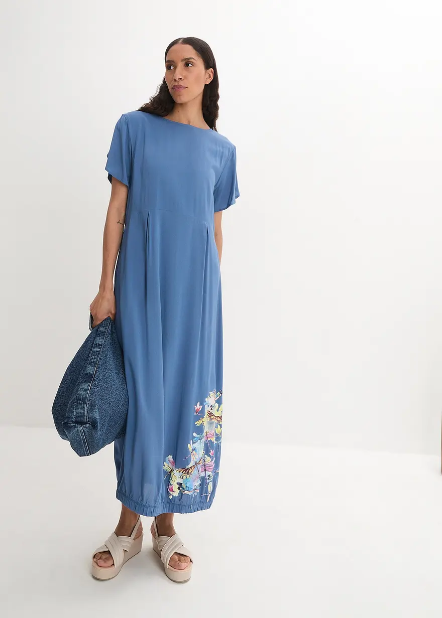 Bonprix Individuelles Kleid Mit Besonderer O-Passform Und Libellen-Print